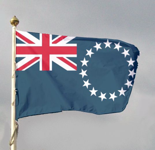 Flaga pozioma z karabińczykami - Wyspy Cooka